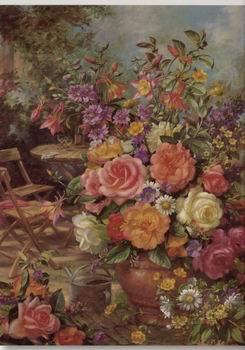 unknow artist Floral, beautiful classical still life of flowers.081